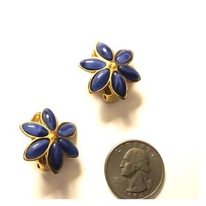 Flower Gold @ Lapis clip on Earrings ❤️